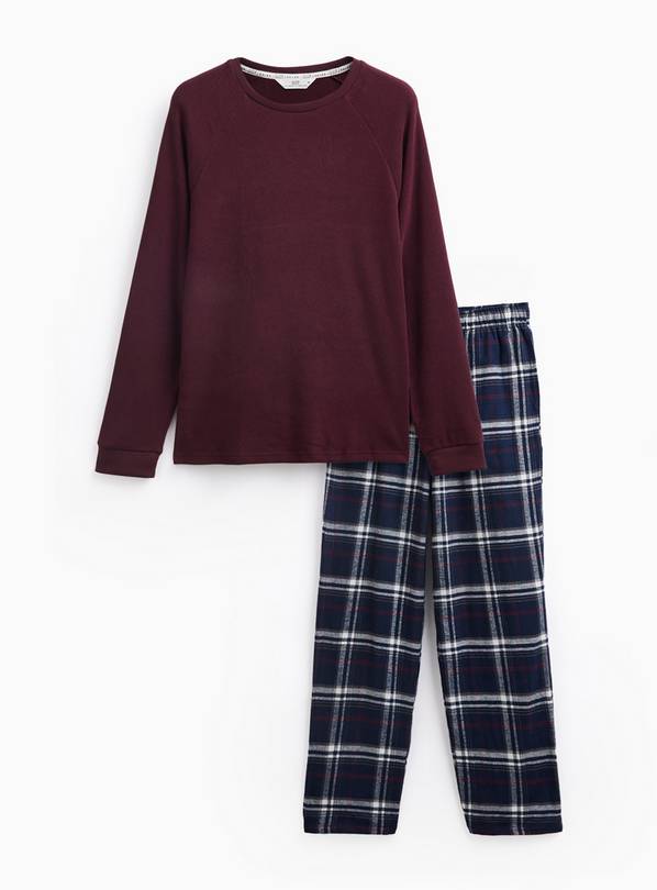 Burgundy & Check Pyjamas M